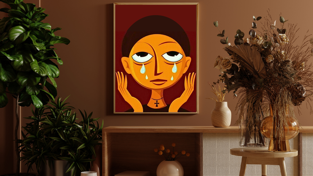 Ethiopian Orthodox Religious Icon Canvas Wall Art - Modern Ethiopian Saint Prayer Portrait Print Multiple Sizes | WomeGifts