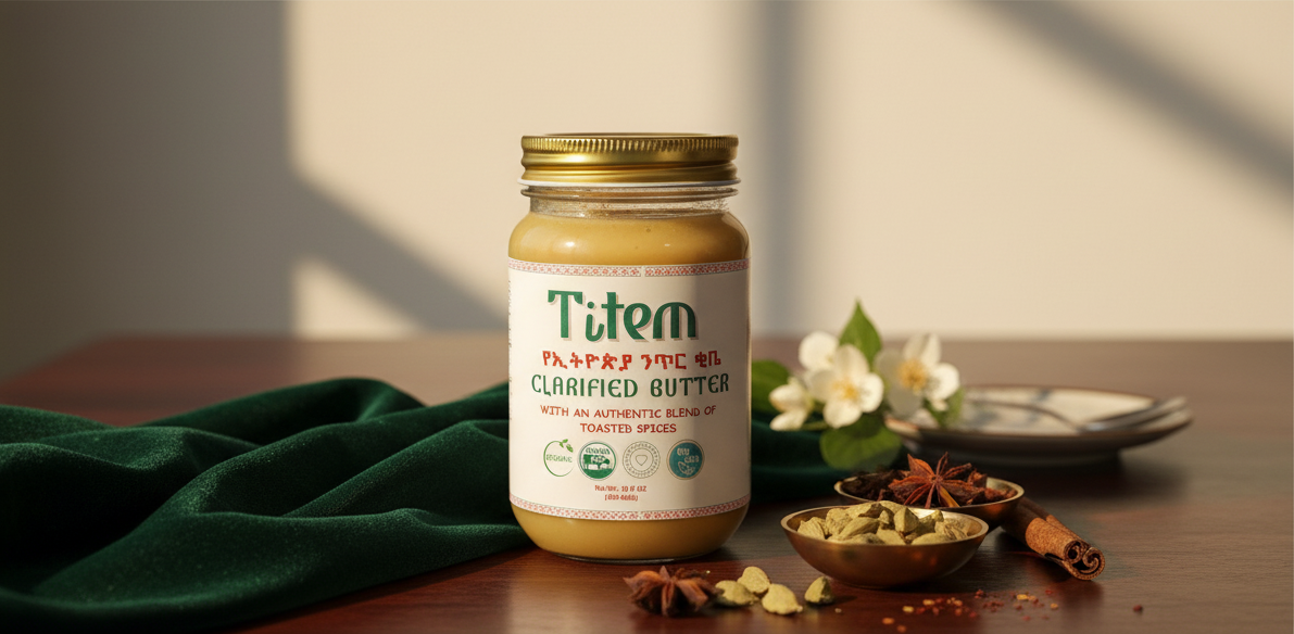 Titem Ethiopian Organic Clarified Butter - Authentic Niter Kibbeh Spiced Ghee | WomeGifts | Special foods