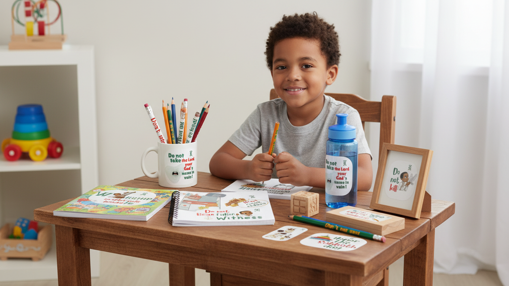 Ten Commandments Kids Stickers - Bilingual Amharic & English Ethiopian Orthodox Sticker Pack | WomeGifts
