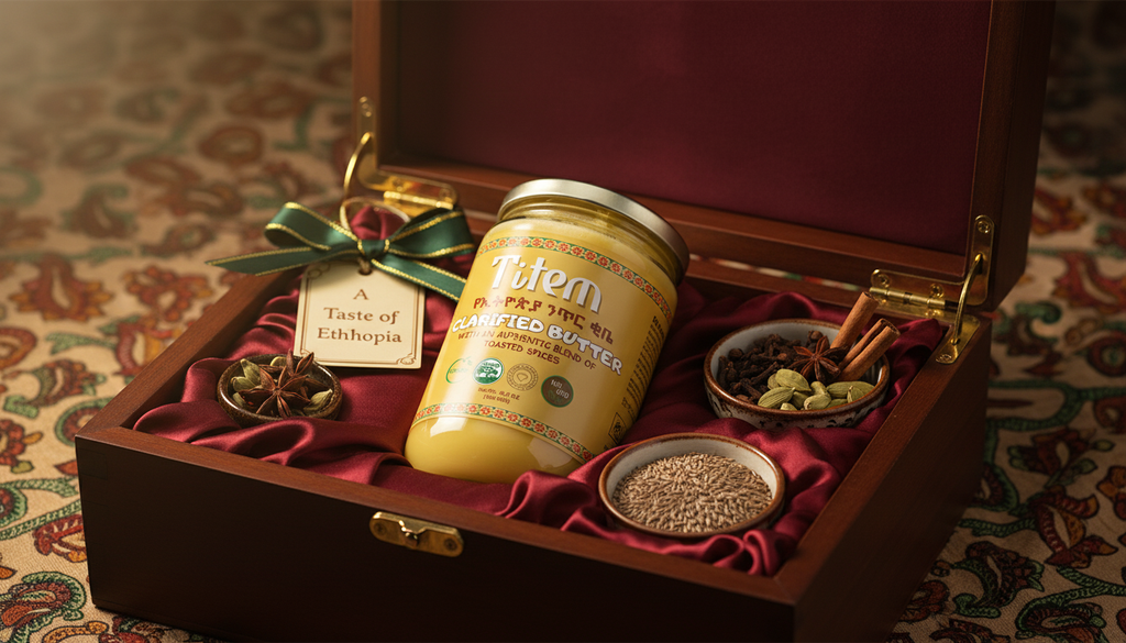Titem Ethiopian Organic Clarified Butter - Authentic Niter Kibbeh Spiced Ghee | WomeGifts | Special foods