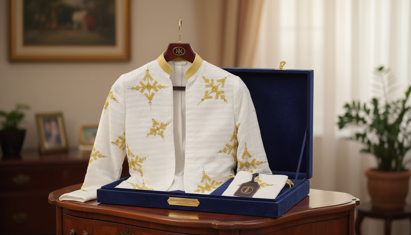 Habesha Kids Ethiopian Traditional Long sleeve open shirt - White & Gold Embroidered Cultural Clothing | WomeGifts