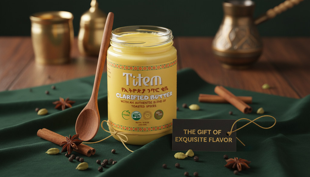 Titem Ethiopian Organic Clarified Butter - Authentic Niter Kibbeh Spiced Ghee | WomeGifts | Special foods